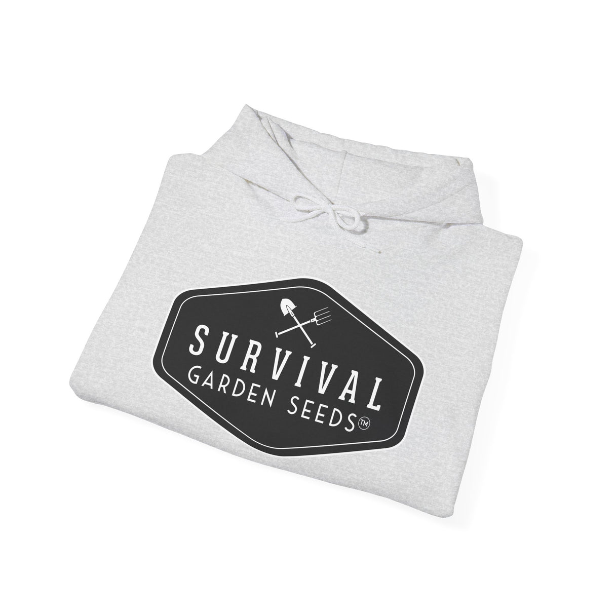 Survival Garden Seeds Unisex Hoodie - folded - Ash