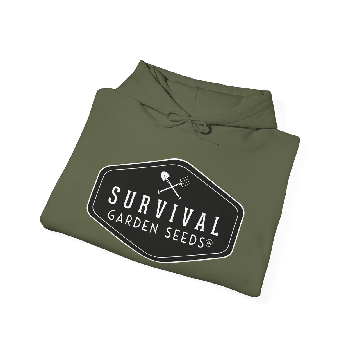 Survival Garden Seeds Unisex Hoodie - folded - Military Green