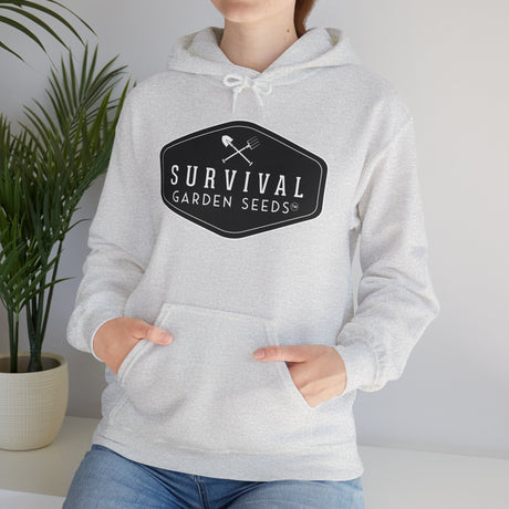 Survival Garden Seeds Unisex Hoodie - on female model - Ash