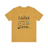 The Garden is Calling so I Must Grow Unisex Tee - front - Heather Mustard