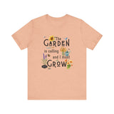 The Garden is Calling so I Must Grow Unisex Tee - front - Peach