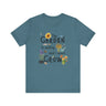 The Garden is Calling so I Must Grow Unisex Tee - front - Heather Deep Teal