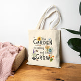 The Garden is Calling and I must Grow Cotton Canvas Tote Lifestyle image