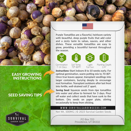 Purple Tomatillo seed growing instructions