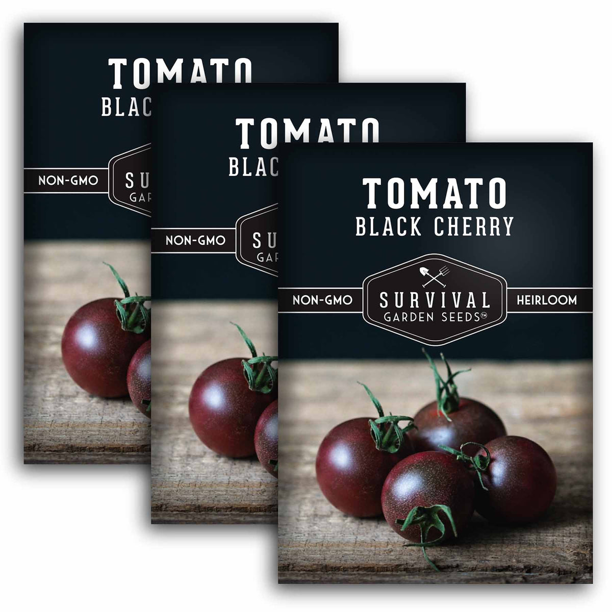 3 packets of Black Cherry Tomato seeds