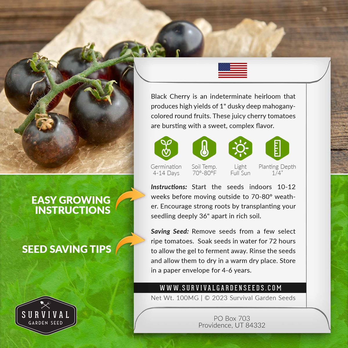Black Cherry Tomato seed growing instructions