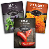 Tomato Companion Seed Collection - 3 Packets of heirloom seeds