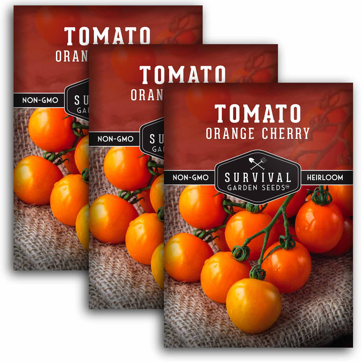 3 packets of Orange Cherry Tomato seeds