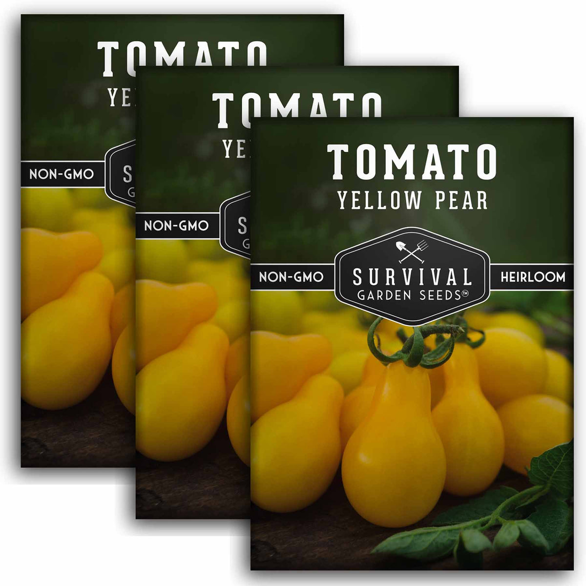 3 packets of Yellow Pear Tomato seeds