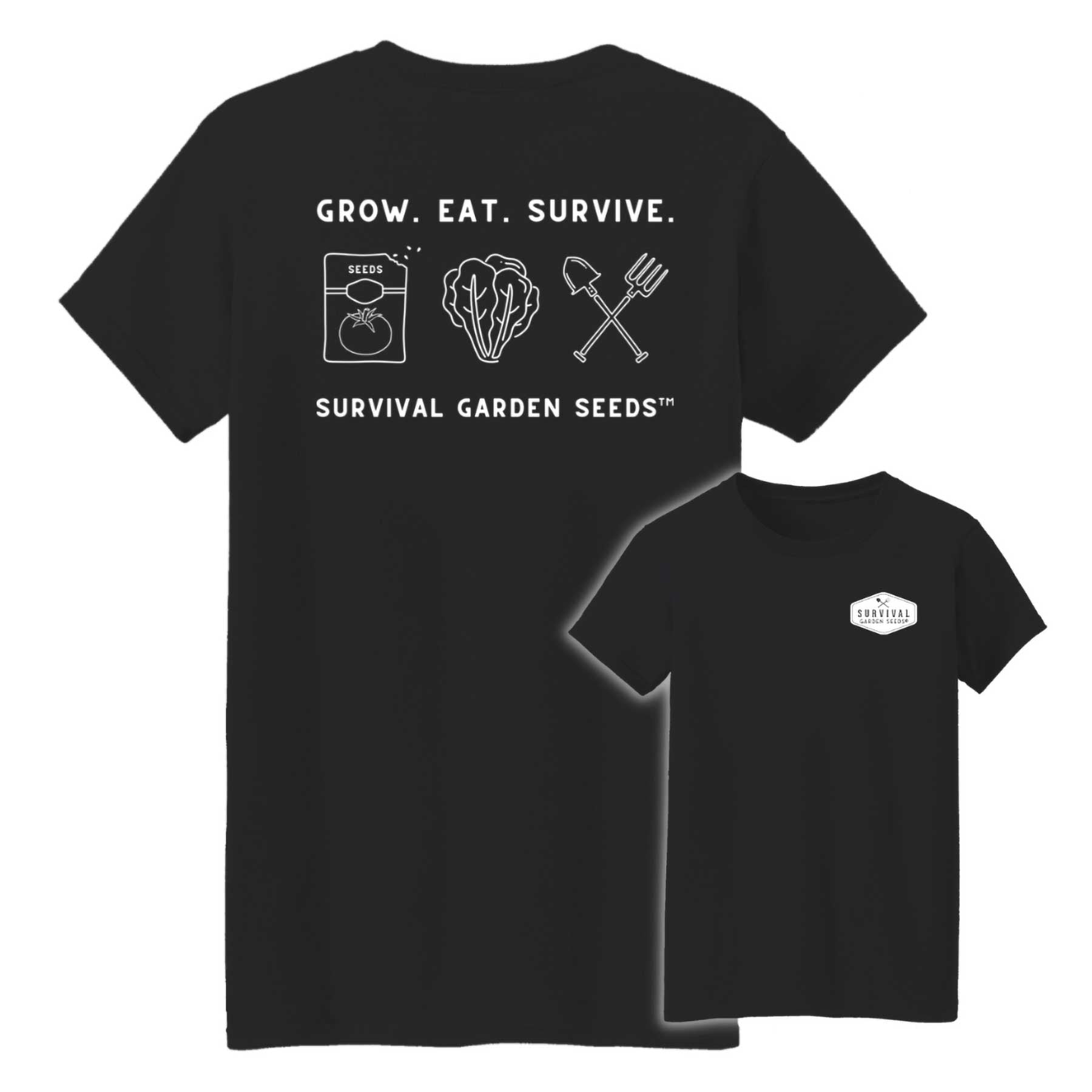 T shirt with Grow. Eat. Survive.