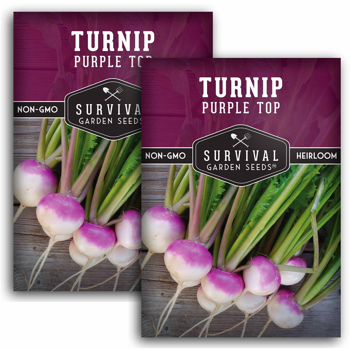 2 packets of Purple Top Turnip seeds