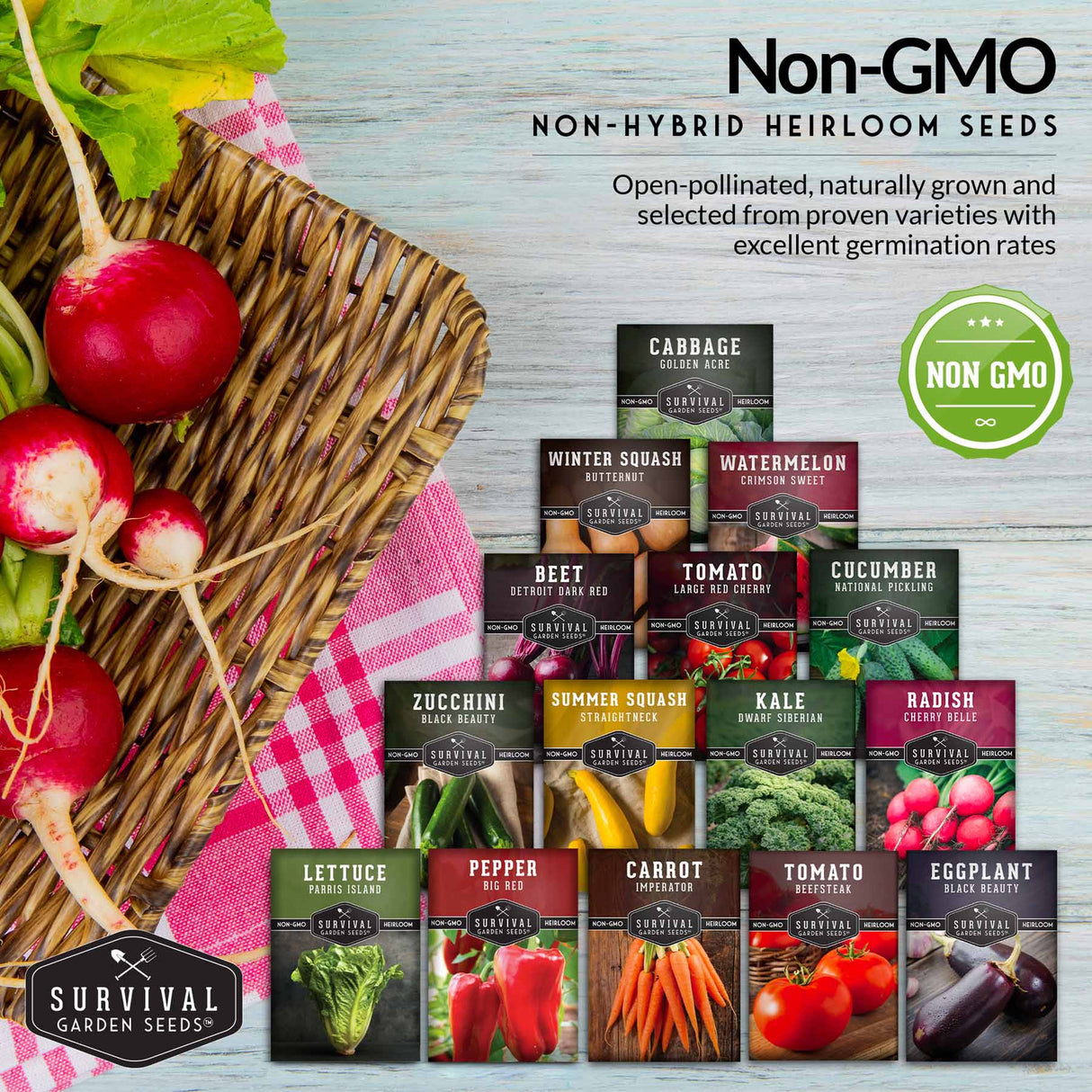 Non-GMO, Non-hybrid Heirloom Seeds