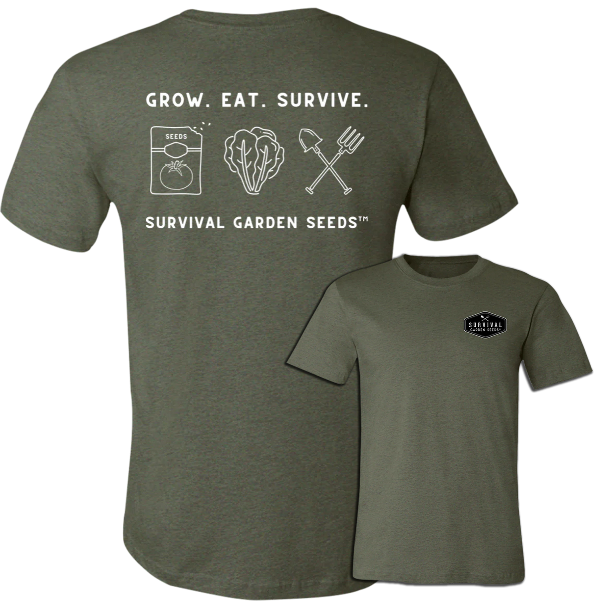 Unisex Short-Sleeve T-Shirt - SGS Logo/Grow. Eat. Survive.