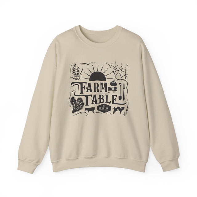 Unisex Sweatshirt - Farm to Table - Front - Sand