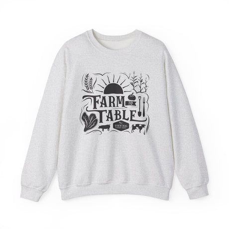 Unisex Sweatshirt - Farm to Table - Front - Ash
