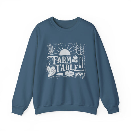Unisex Sweatshirt - Farm to Table - Front - Indigo Blue