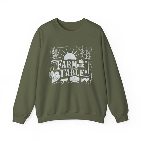 Unisex Sweatshirt - Farm to Table - Front - Military Green