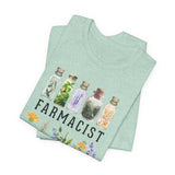 Unisex Cotton Tee - Farmacist - folded - Heather Mint
