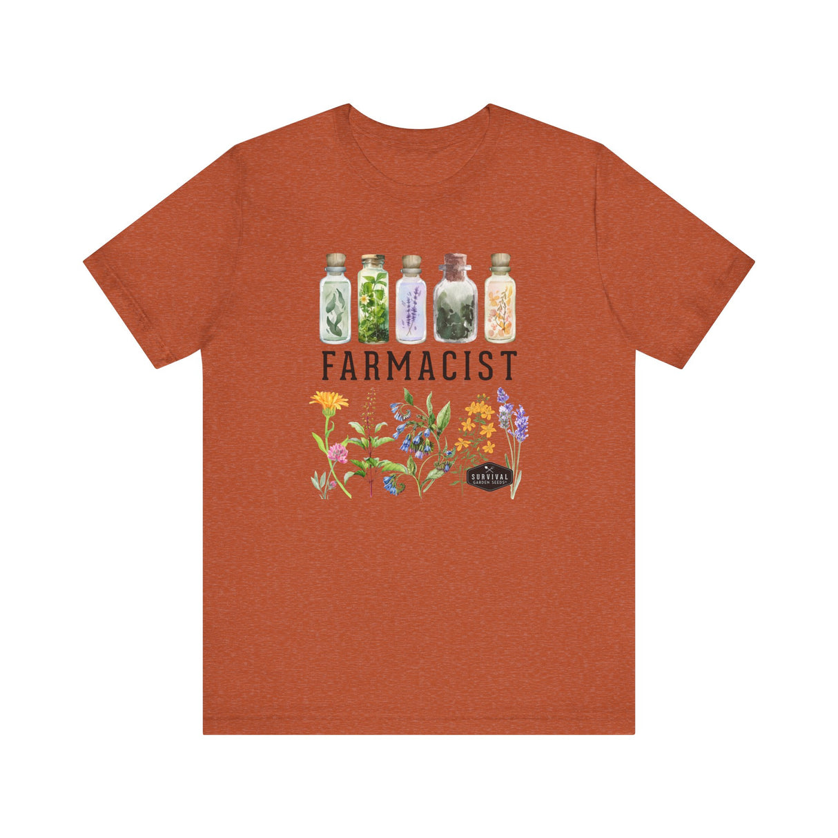 Unisex Cotton Tee - Farmacist - front - Heather Autumn