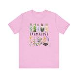 Unisex Cotton Tee - Farmacist - front - Heather Bubble Gum