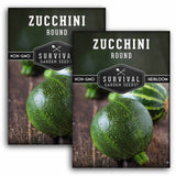 2 Packets of Round Zucchini seeds