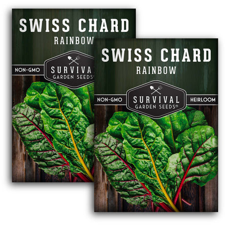 2 Packets of Rainbow Swiss Chard seeds