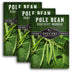 3 Packets of Kentucky Wonder Pole Bean seeds