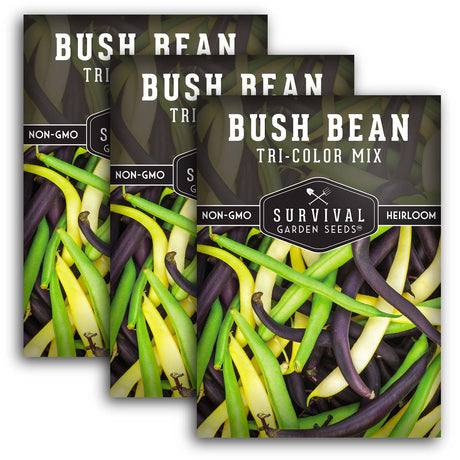 Tri-Color Mix Bush Bean Seed