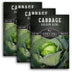 3 Packets of Golden Acre Cabbage seeds