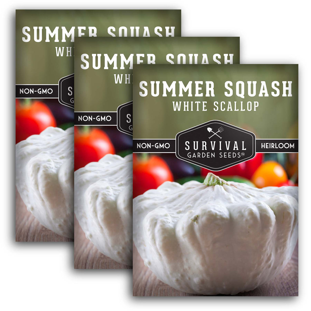 White Scallop Summer Squash Seeds