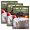 3 Packets of White Scallop Summer Squash seeds