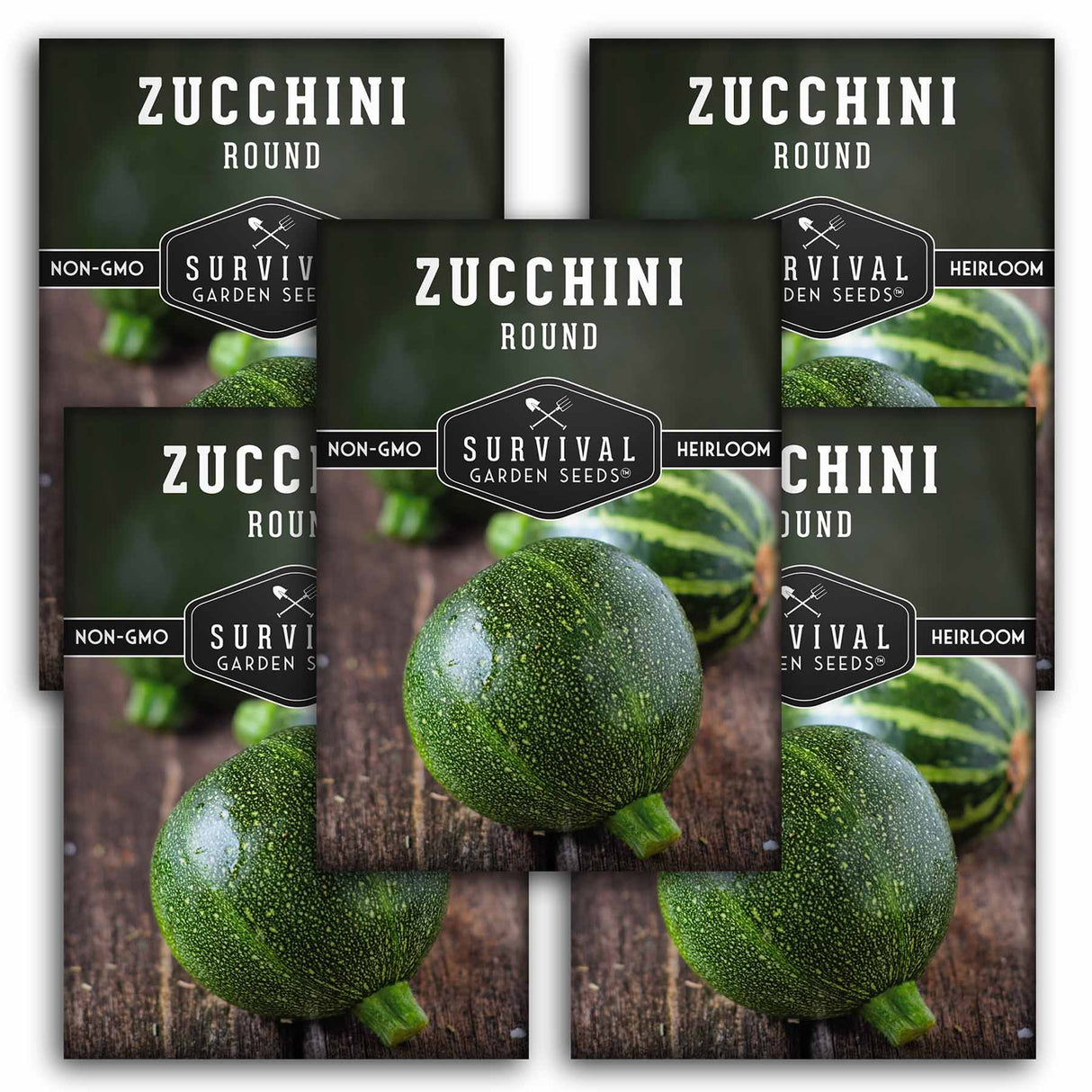 5 Packets of Round Zucchini seeds