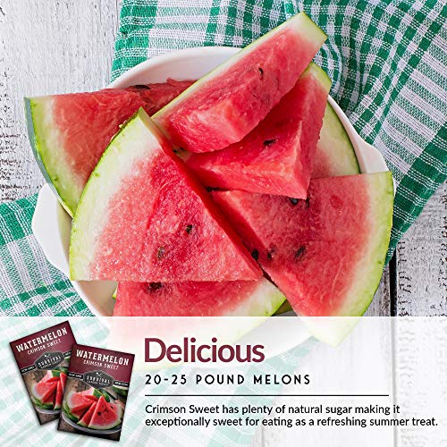 thumbnail image 2 of Everwilde Farms 40 Crimson Sweet Watermelon Seeds - Heirloom Open Pollinated Mylar Packet 2 of 6