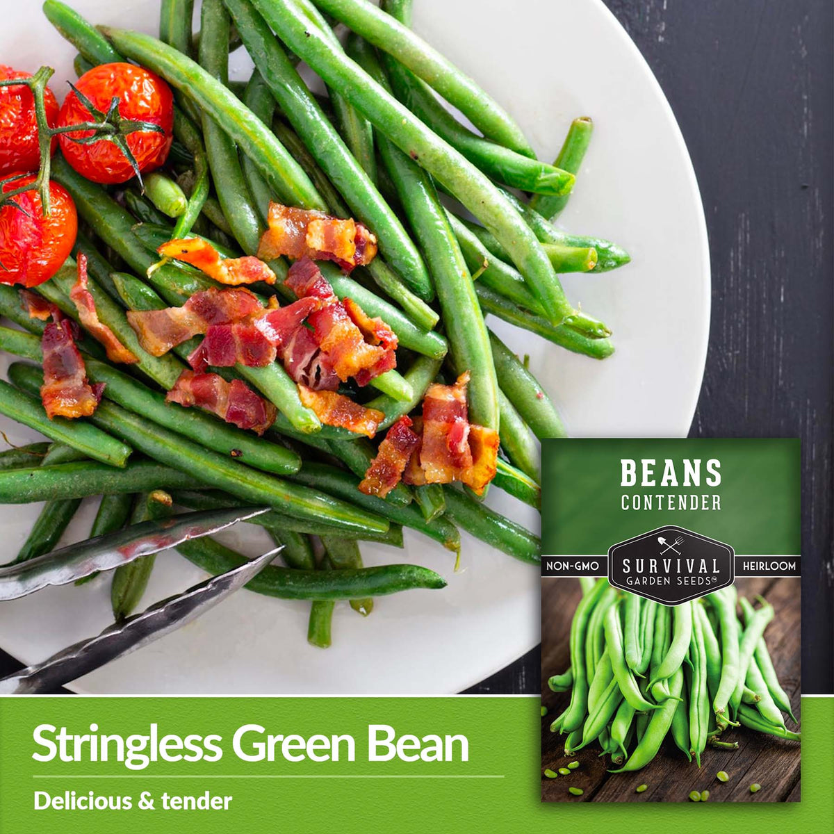Contender Beans are a stringless green bean