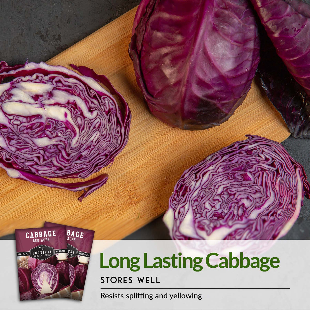 Red Acre Cabbage is long lasting and stores well