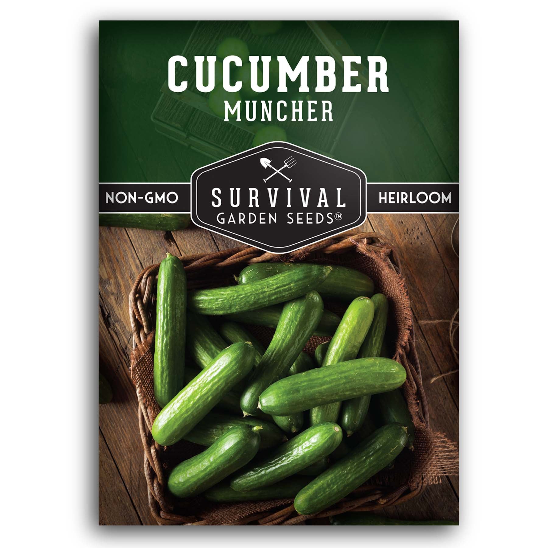 Survival Garden Seeds Muncher Cucumber Seeds - Thumbnail 3