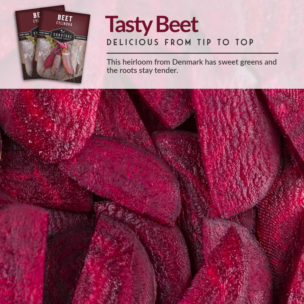 Cylindra beets are an heirloom beet from Denmark