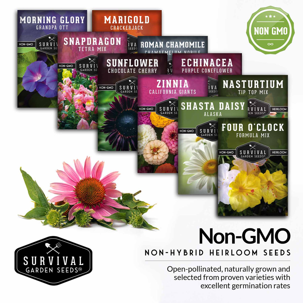 Non-gmo, heirloom flower seeds