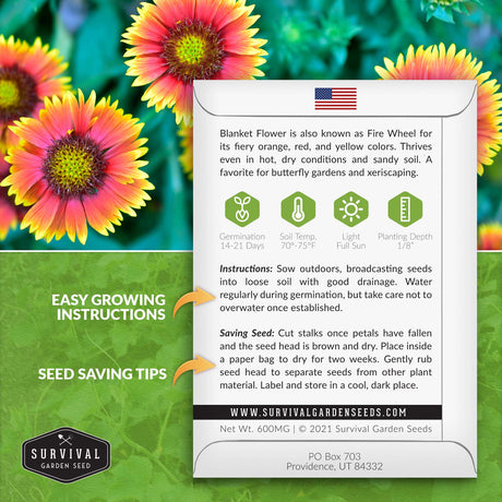Blanket Flower seed planting instructions