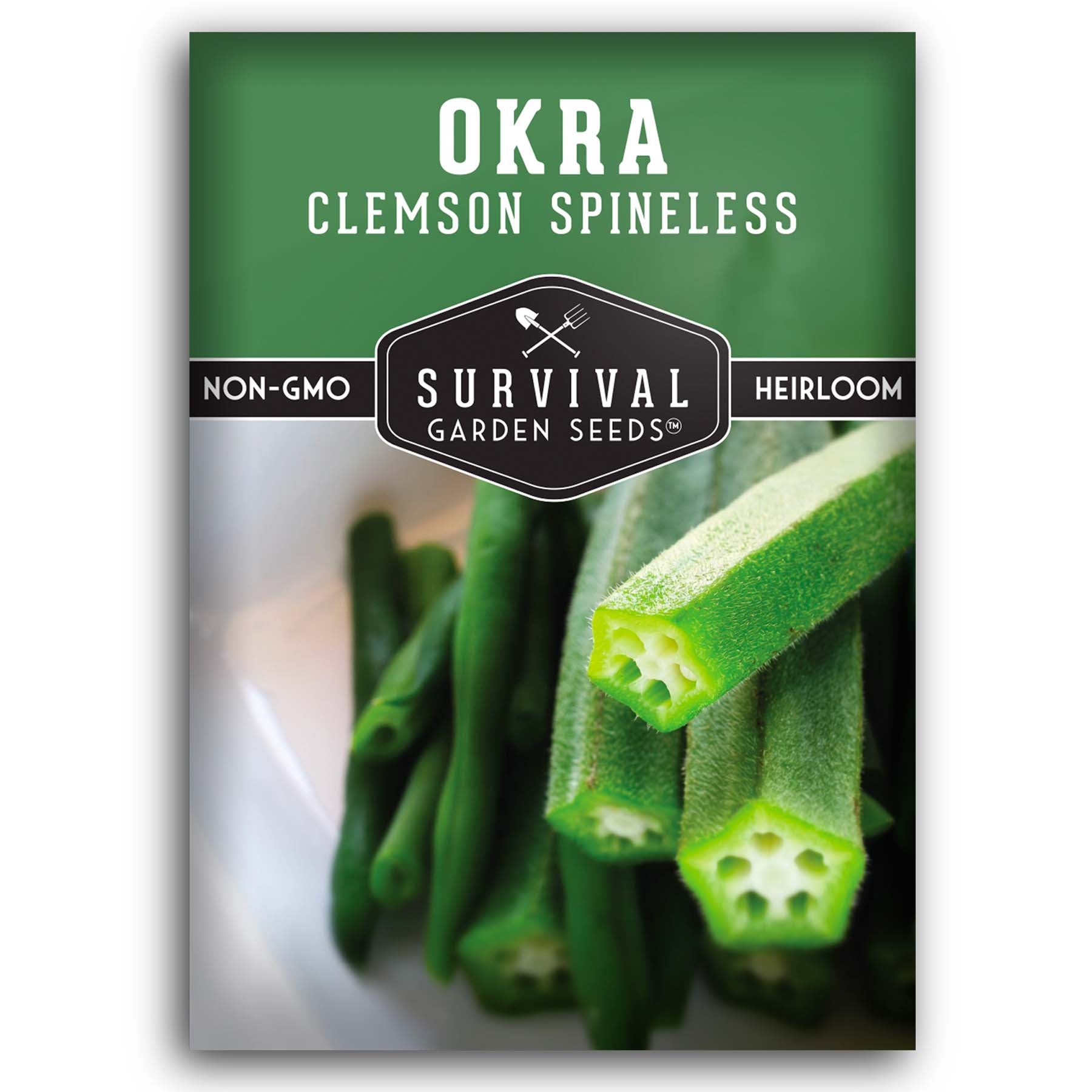 Clemson Spineless Okra – Heirloom Seeds – SurvivalGardenSeeds
