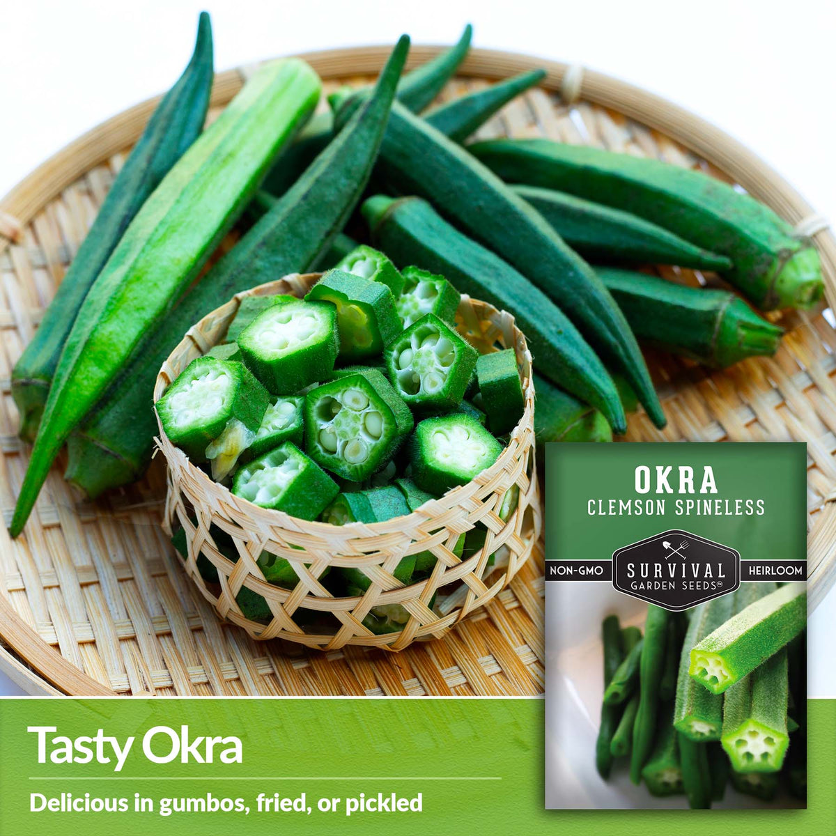 Clemson Spineless Okra is delicious in gumbos, fried or pickled