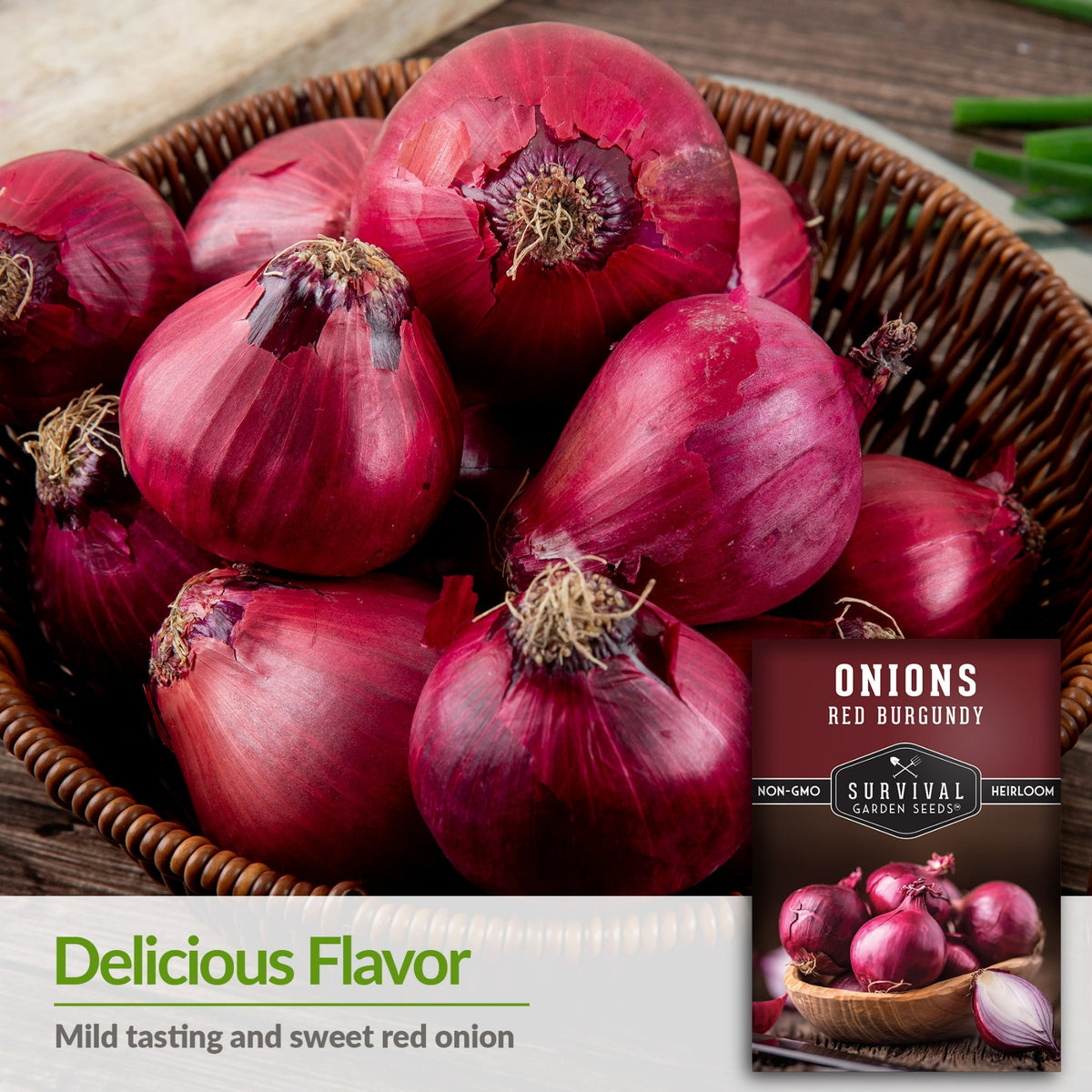 Red Burgundy is a mild and sweet red onion