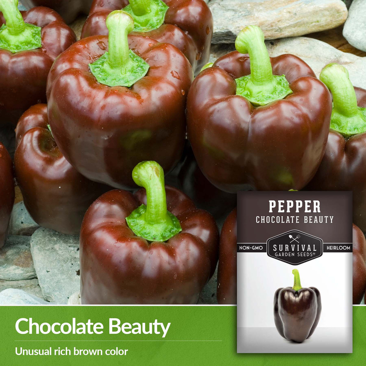 Chocolate beauty peppers have an unusual rich brown color
