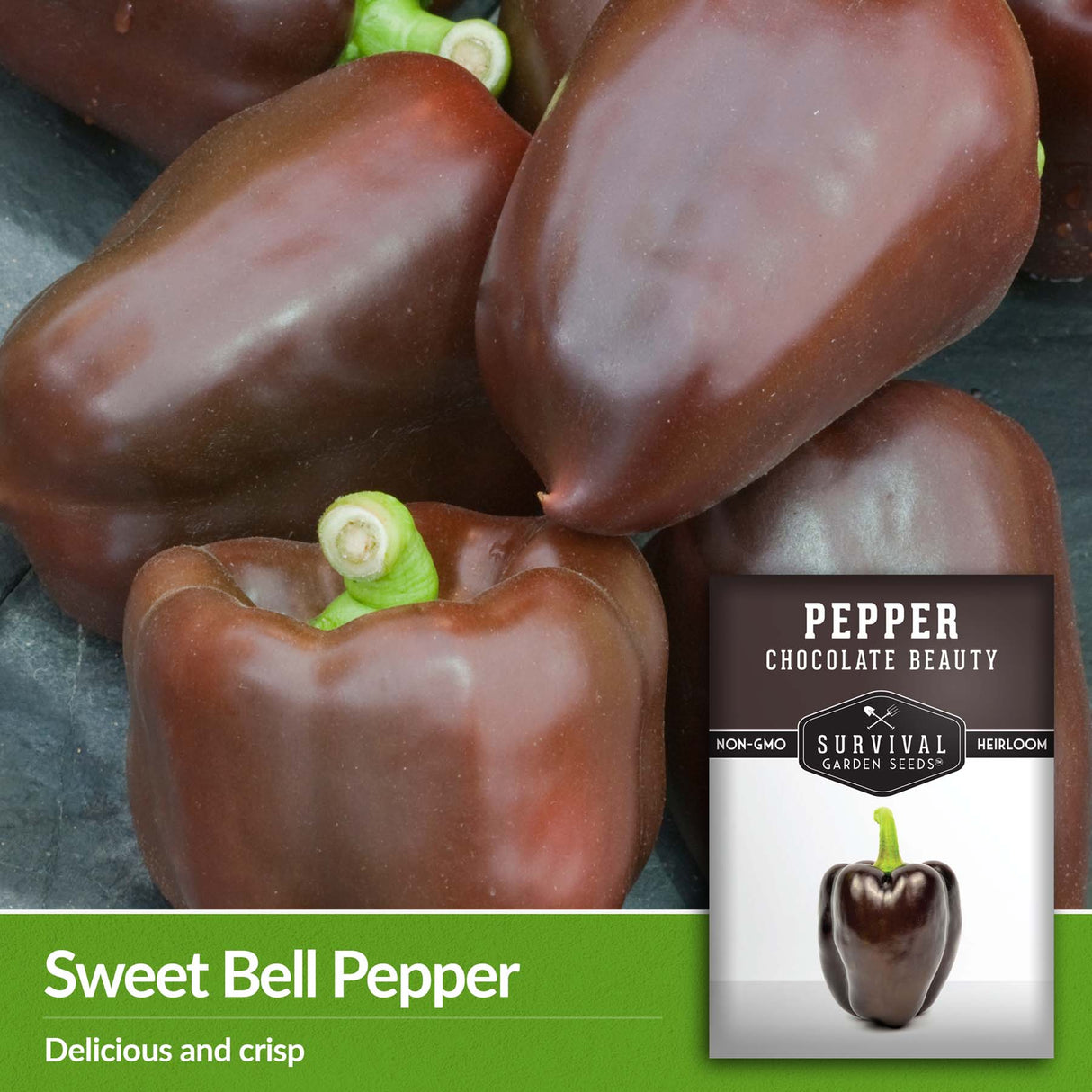 Chocolate Beauty peppers are sweet bell peppers