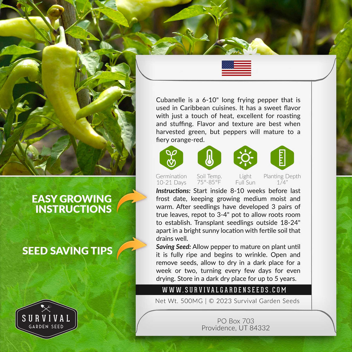 Cubanelle Pepper seed planting instructions