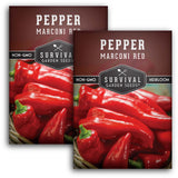 2 Packets of Marconi Red Pepper Seeds