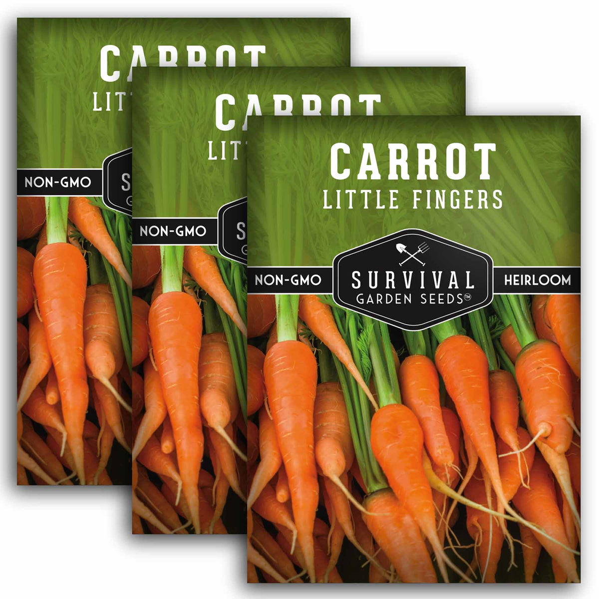 3 Packets of Little Fingers Carrot Seeds