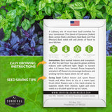 Culinary Mix Basil seed planting instructions