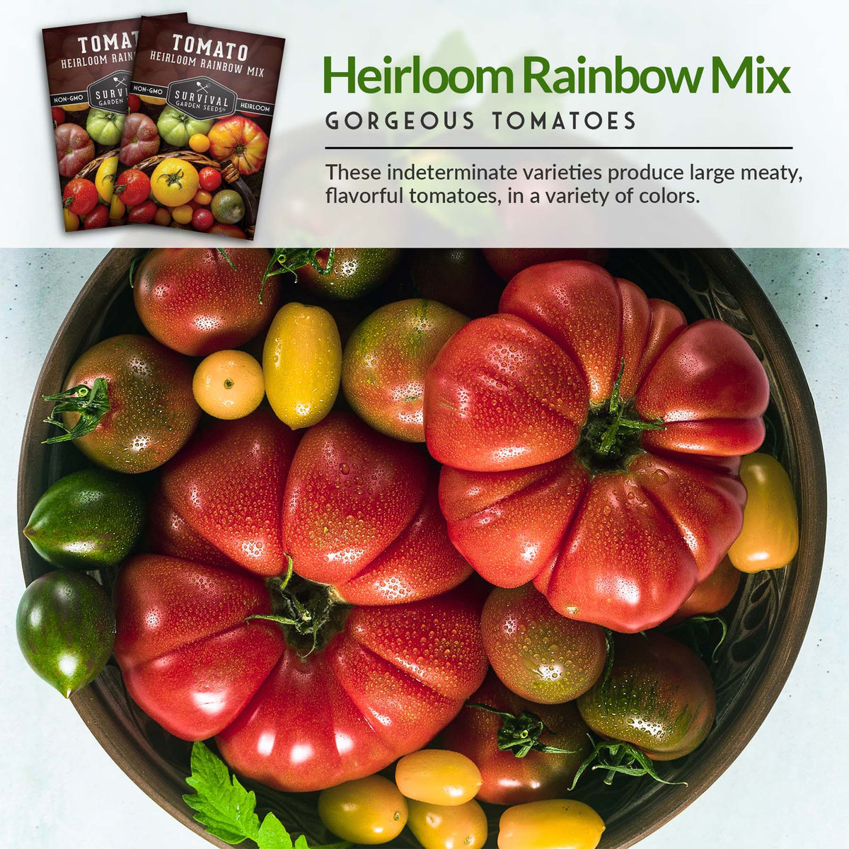 Grow gorgeous tomatoes with heirloom rainbow mix seeds