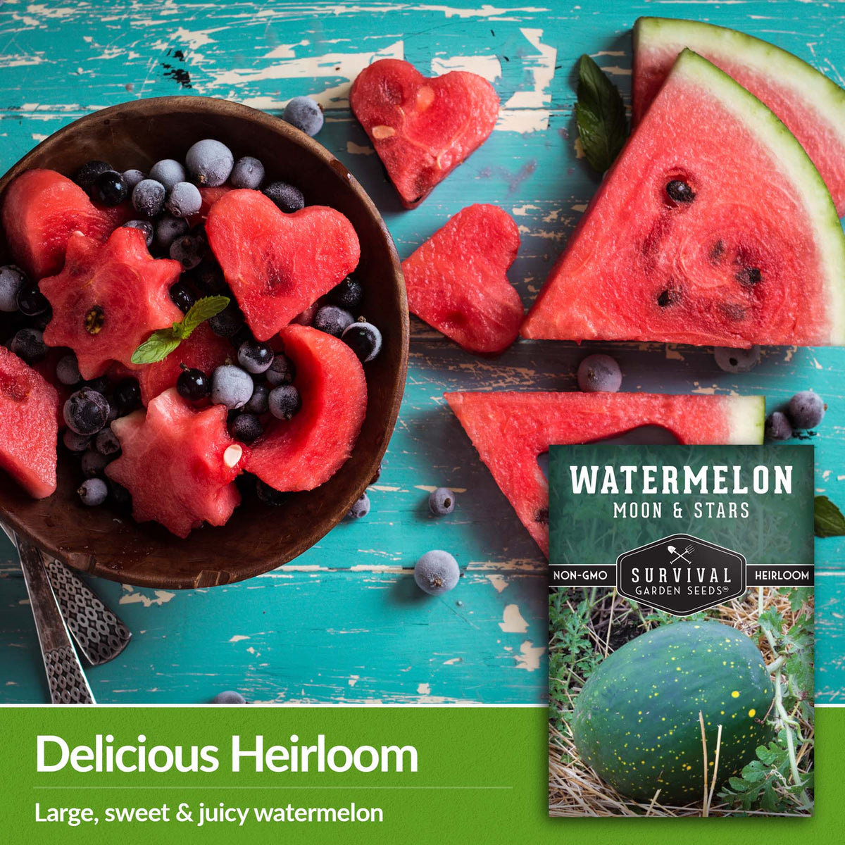 Moon and Stars Watermelon is a sweet, juicy heirloom watermelon